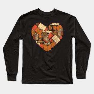 Book Lover Heart of Books Long Sleeve T-Shirt